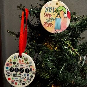 2021 Holiday Ornaments with Red Ribbon
The year that Stink, Stank, Stunk!